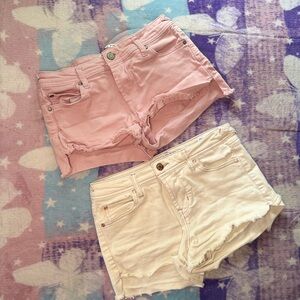 Stylish Pink and Cream Women's Shorts